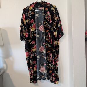 Forever 21 Floral Cape - Black and Pink